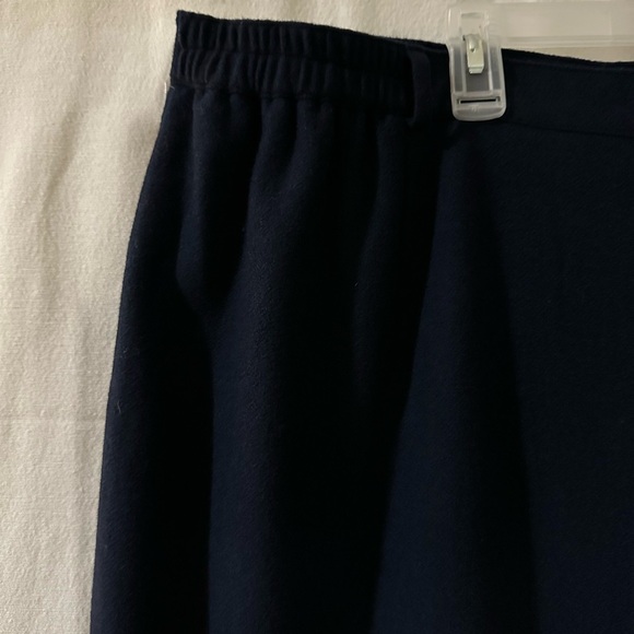 Vintage-Inspired Sag Harbor Woman 20W 100% Wool Navy Pencil Skirt Lined Midi - Picture 7 of 15